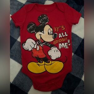 Disney Red Mickey Mouse Infant Bodysuit